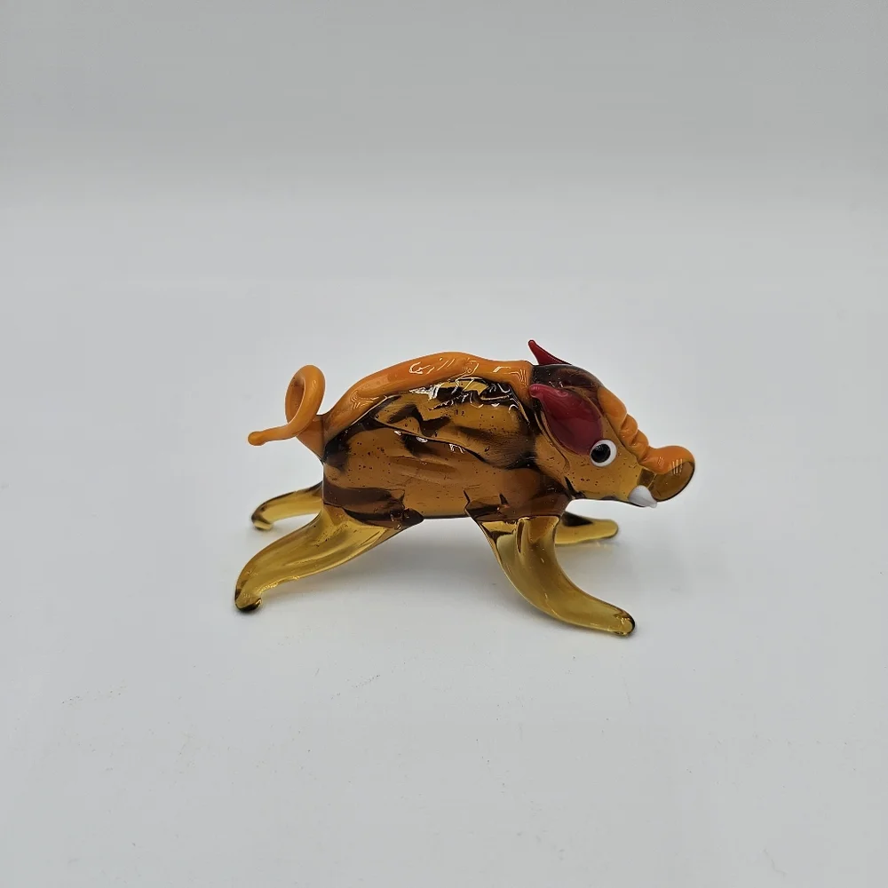 Handcrafted Glass Boar Figurine